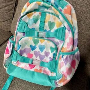 Pottery Barn Mackenzie Multi Hearts Kids Backpack